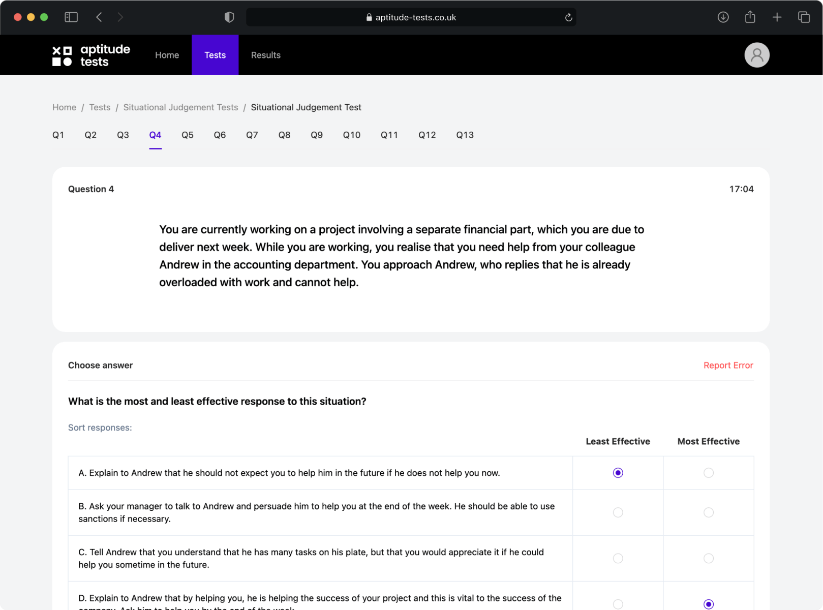 BT Group Situational Judgement Tests — Aptitude Tests